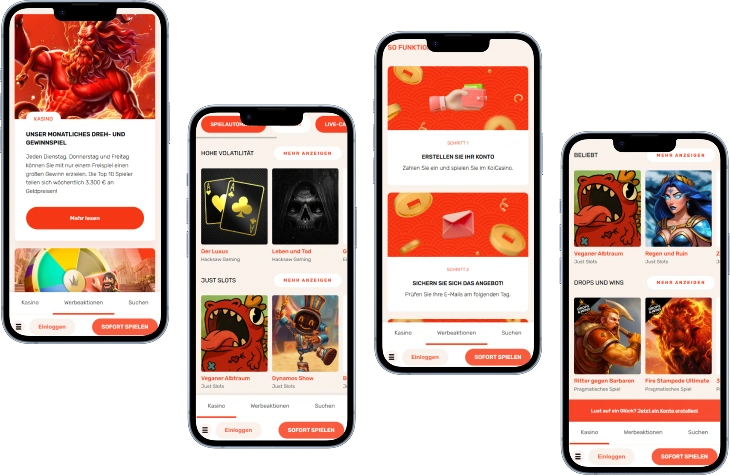 Koi Casino mobile Version auf Smartphones mit Casino Spielen und Slots